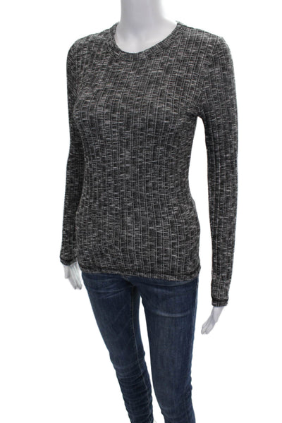 Michael Stars Women Basic Gray Rayon Long Sleeve Crew Neck T-Shirt Size XS