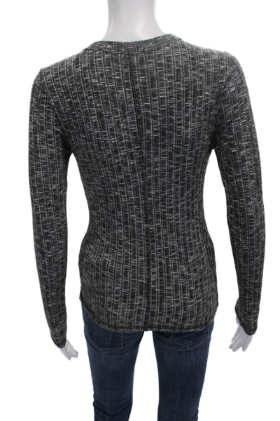 Michael Stars Women Basic Gray Rayon Long Sleeve Crew Neck T-Shirt Size XS