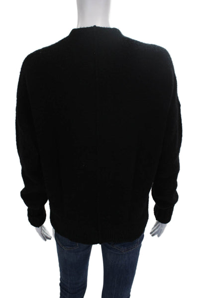 Rocky Barnes Women Wrap Merino Wool V-Neck Black Sweater Size M