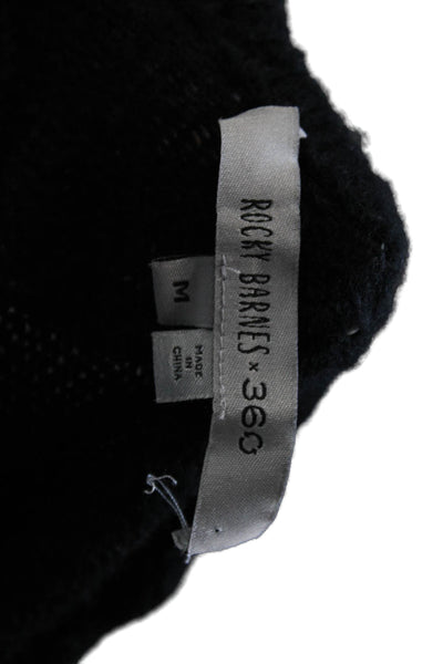 Rocky Barnes Women Wrap Merino Wool V-Neck Black Sweater Size M