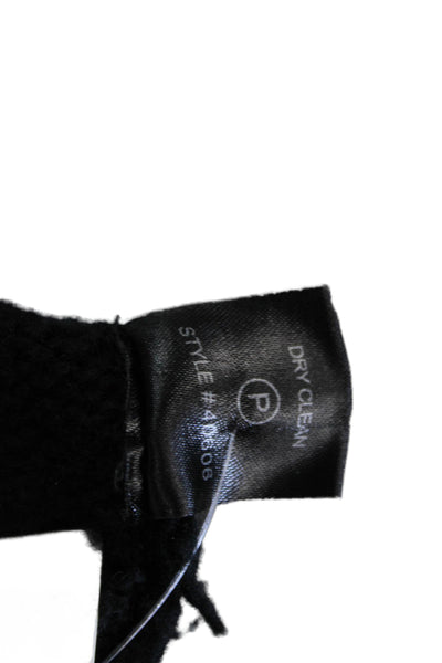 Rocky Barnes Women Wrap Merino Wool V-Neck Black Sweater Size M