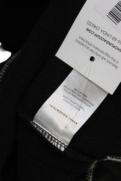 Kerri Rosenthal Women Black Cotton Basic T-Shirt Crew Neck Short Sleeve Size S