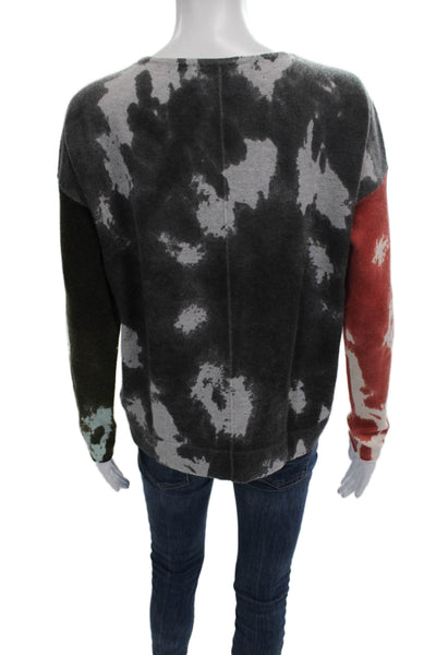LT Women Pullover Sweater 100% Cashmere Multicolor Geometric Size S
