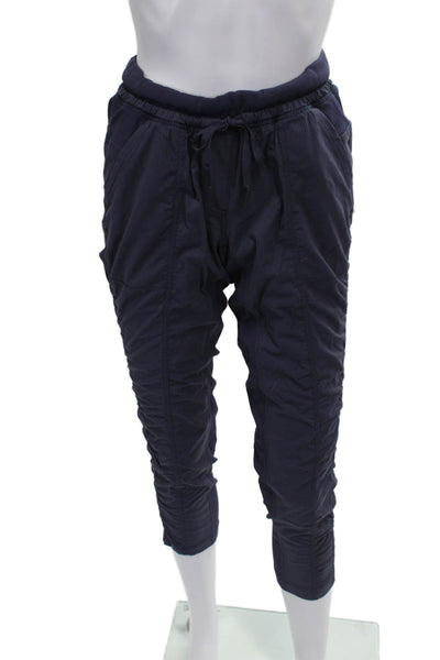 Lululemon Women Jogger Pants Herringbone Blue Drawstring Polyester Size 6