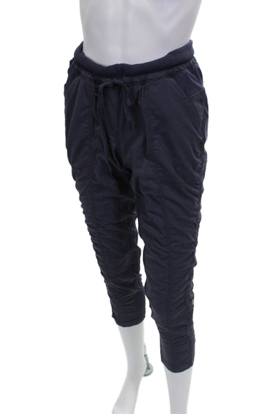 Lululemon Women Jogger Pants Herringbone Blue Drawstring Polyester Size 6