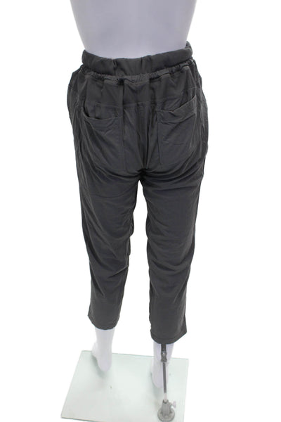 Lululemon Womens Capri Pants Gray Striped Nylon Blend Drawstring Size 8