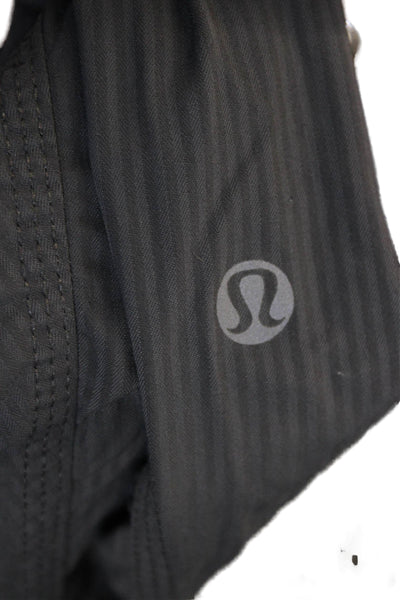 Lululemon Womens Capri Pants Gray Striped Nylon Blend Drawstring Size 8