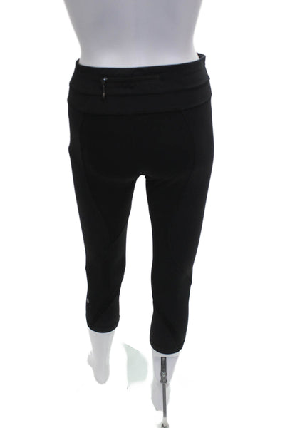 Lululemon Womens Black Capri Leggings Nylon Blend Pull On Size 8