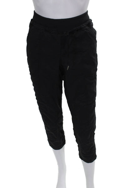 Lululemon Womens Capri Pants Black Nylon Blend Drawstring Size 8