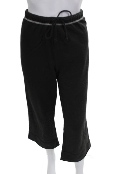 Kerri Rosenthal Womens Capri Pants Black Cotton Drawstring Size S