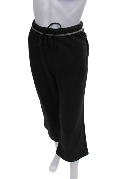 Kerri Rosenthal Womens Capri Pants Black Cotton Drawstring Size S