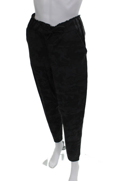 Lululemon Womens Black Camo Nylon Jogger Pants Drawstring 26 Inseam Size 4