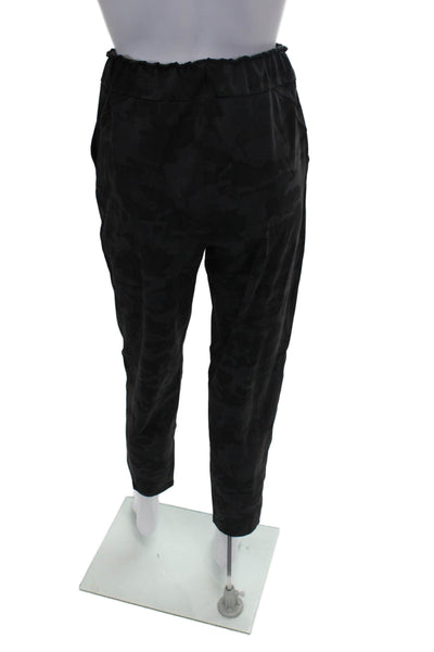 Lululemon Womens Black Camo Nylon Jogger Pants Drawstring 26 Inseam Size 4