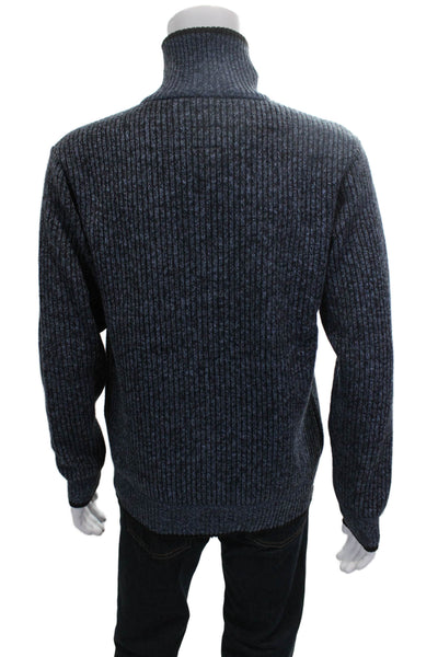 Buffalo David Bitton Mens Pullover Mock Neck Striped Sweater Blue Size M