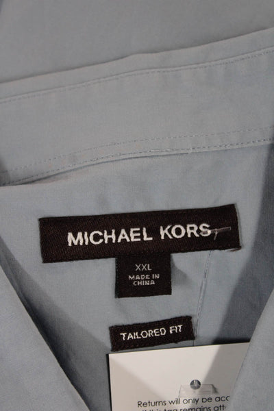 Michael Kors Men's Long Sleeves Button Down Shirt Blue Size 2XL
