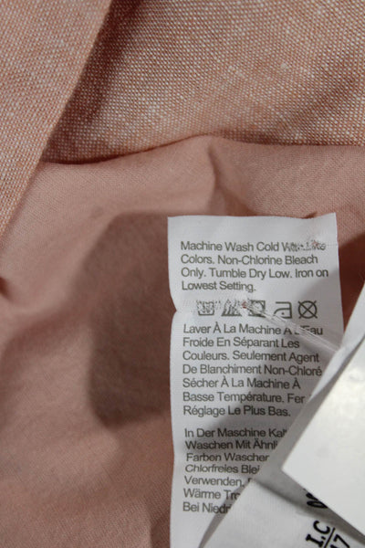 J Crew Women Shift Dress Sleeveless Pink Linen Knee Length Size S Petite
