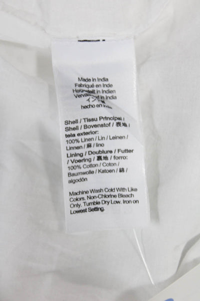 J Crew Womens Shift One Shoulder Sleeveless Linen Knee White Dress Size XS