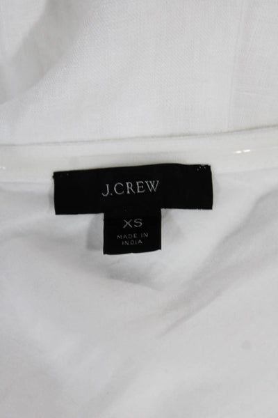 J Crew Womens Shift One Shoulder Sleeveless Linen Knee White Dress Size XS
