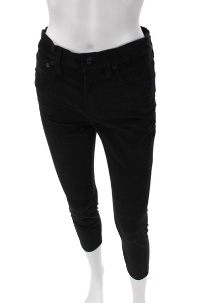 J Crew Womens Skinny Jeans Black Petite Cotton Blend Button Size 27