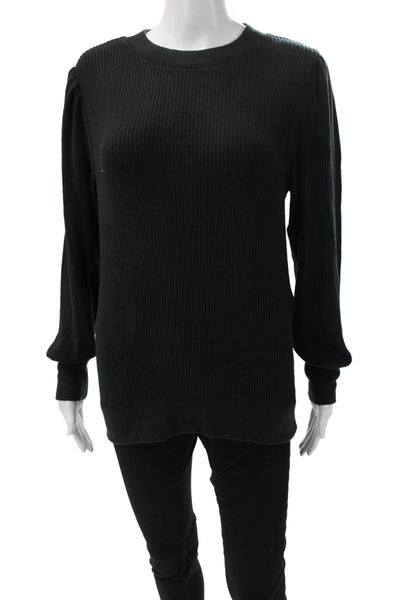 J Crew Women Pullover Sweater Black Crew Neck Long Sleeve Polyester Size S