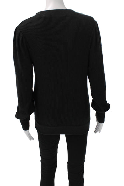 J Crew Women Pullover Sweater Black Crew Neck Long Sleeve Polyester Size S