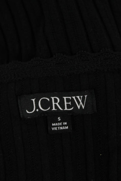 J Crew Women Basic T-Shirt Black Cotton Scoop Neck Short Sleeve Size S