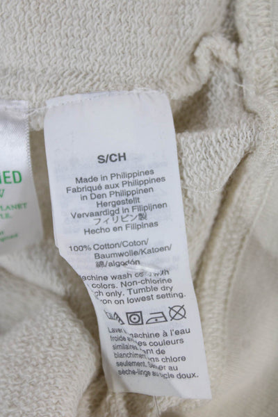 J Crew Womens Ivory Cotton Pullover Crewneck Sweatshirt Size S