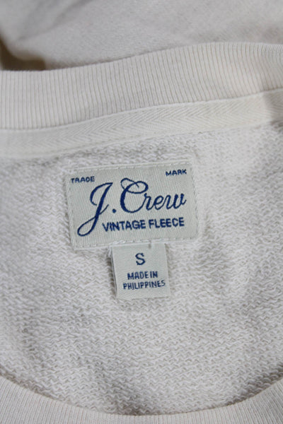 J Crew Womens Ivory Cotton Pullover Crewneck Sweatshirt Size S