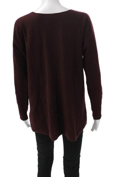 Vince Women Cashmere V Neck Pullover Sweater Red Long Sleeve Size S
