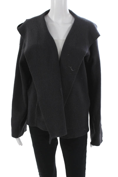 Tse Women Black Cashmere V-Neck Cardigan Long Sleeve Size L