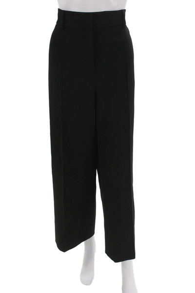 Akris Punto Women Dress Pants Black Polyester Button Solid Size 12