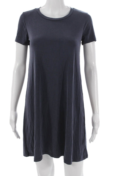 Madewell Women T-Shirt Dress Blue Modal Short Sleeve Size XS