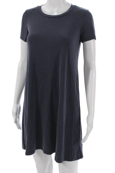 Madewell Women T-Shirt Dress Blue Modal Short Sleeve Size XS