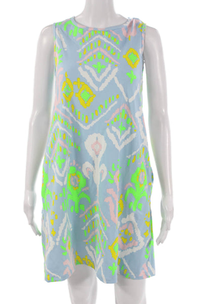Dudley Stephens Womens Shift Dress Multicolor Sleeveless Round Neck Size XS