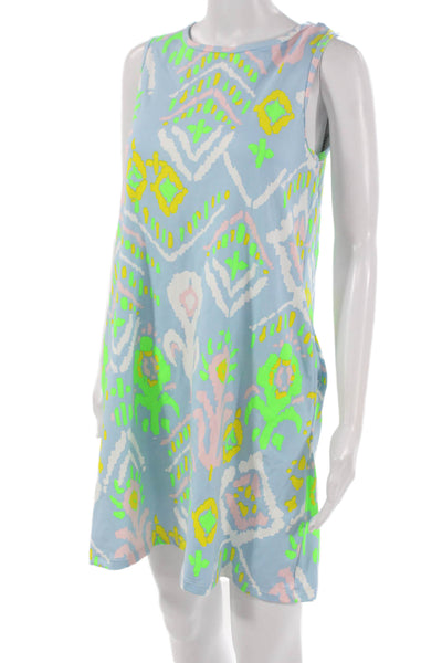 Dudley Stephens Womens Shift Dress Multicolor Sleeveless Round Neck Size XS
