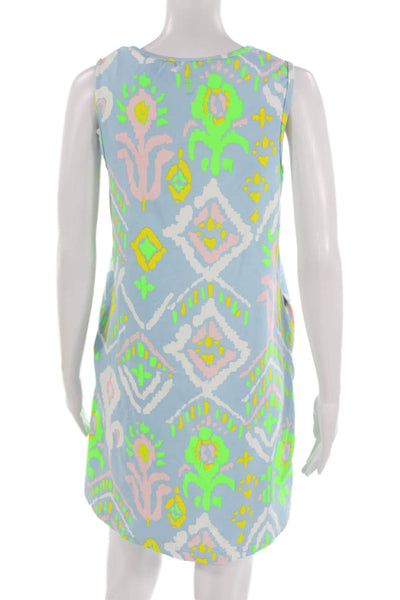 Dudley Stephens Womens Shift Dress Multicolor Sleeveless Round Neck Size XS