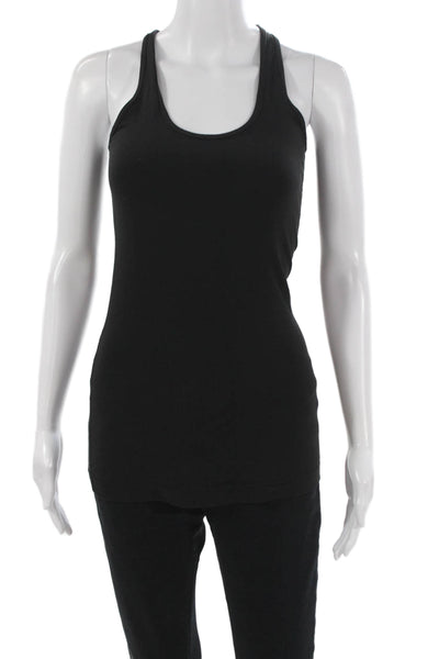 Lululemon Women Black Cotton Scoop Neck Sleeveless Basic Tank Size 4