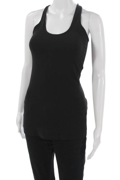 Lululemon Women Black Cotton Scoop Neck Sleeveless Basic Tank Size 4
