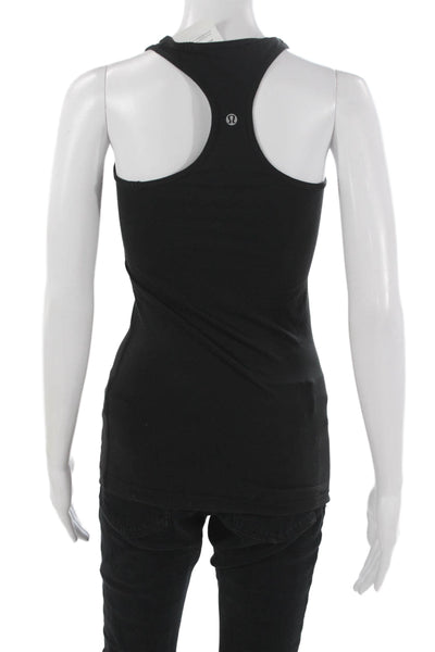Lululemon Women Black Cotton Scoop Neck Sleeveless Basic Tank Size 4