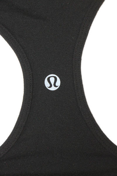 Lululemon Women Black Cotton Scoop Neck Sleeveless Basic Tank Size 4