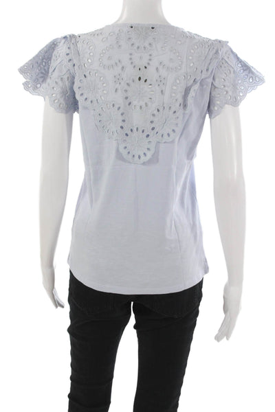 J Crew Womens Basic T-Shirt Blue 100% Cotton Round Neck Short Sleeve Size S