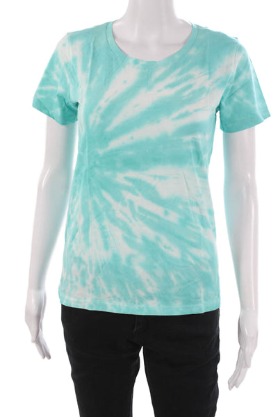 J Crew Womens Basic Green Tie Dye Cotton Crew Neck Short Sleeve T-Shirt Size S