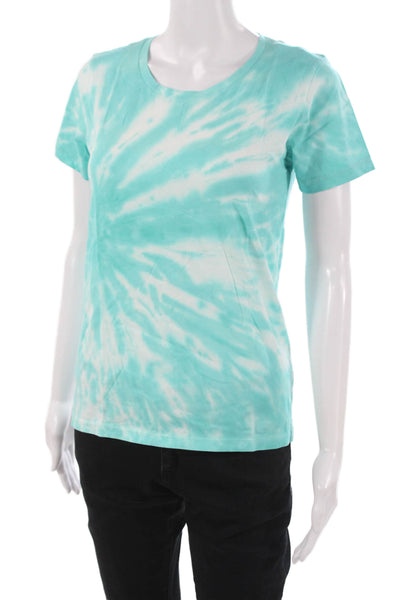 J Crew Womens Basic Green Tie Dye Cotton Crew Neck Short Sleeve T-Shirt Size S