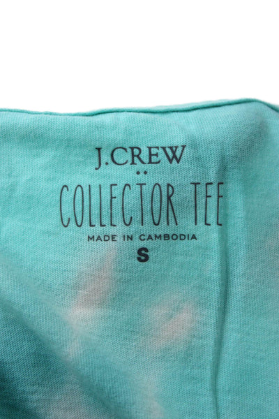 J Crew Womens Basic Green Tie Dye Cotton Crew Neck Short Sleeve T-Shirt Size S