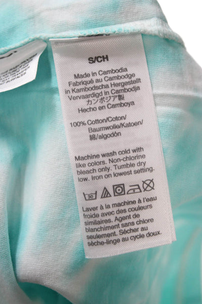 J Crew Womens Basic Green Tie Dye Cotton Crew Neck Short Sleeve T-Shirt Size S