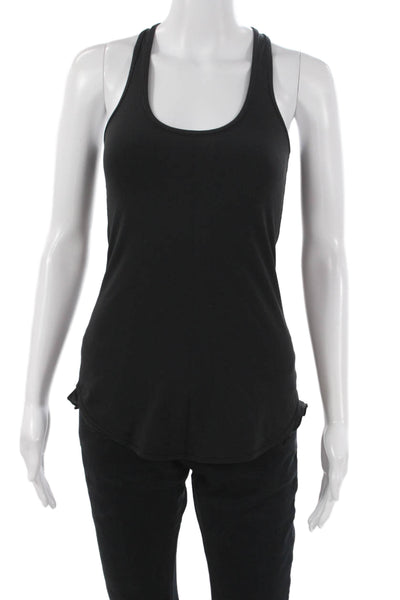 Lululemon Women Basic Scoop Neck Sleeveless Tank Black Cotton Size 4