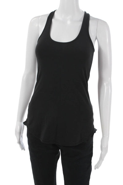 Lululemon Women Basic Scoop Neck Sleeveless Tank Black Cotton Size 4
