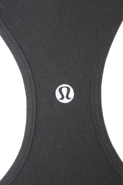 Lululemon Women Basic Scoop Neck Sleeveless Tank Black Cotton Size 4