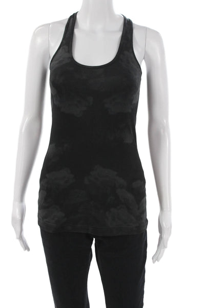 Lululemon Women Basic Scoop Neck Nylon Tank Black Camouflage Size 4