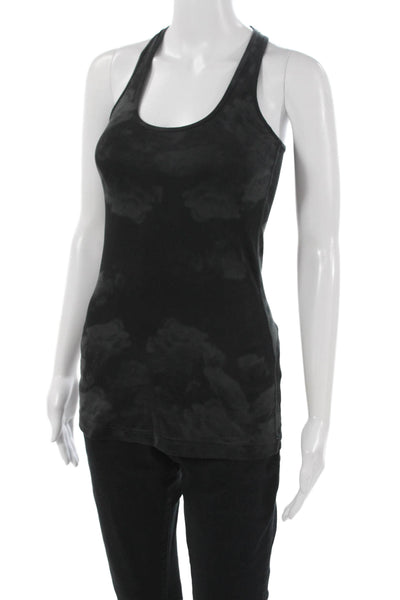 Lululemon Women Basic Scoop Neck Nylon Tank Black Camouflage Size 4